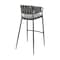Armen Living Vigona Bar Stool in Black Metal with Gray Fabric and Faux Leather 840254335554 - alternate 2